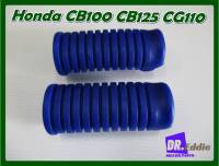 #ยางพักเท้าหน้า ที่พักเท้าหน้าสีฟ้า / Honda CB100 CB125 CG110 Front Foot Peg Set BLUE