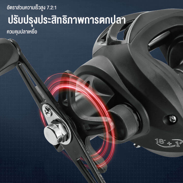 cqfishing-รอกเบส-รอกหยดน้ำ-รอกเบทคาสติ้ง-7-2-1-รอกหยดน้ำdc-18-1bb-ซ้ายขวามือเบรกแม่เหล็กรอกตกปลา-รอกหยดน้ำตีไกล-เหมาะสำหรับการตกปลาน้ำจืดกร่อย