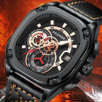 Liloc Liluoke Mens Watch Square High-End Watch Mens Luminous Waterproof Mens Watch