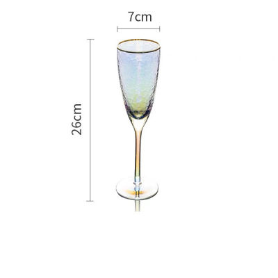 XINCHENColorful Wine Glass Champagne Flutes Crystal Wedding Glasses Luxury Gold Rim Party Gift Home Drink Cup Goblet 280ml 370ml