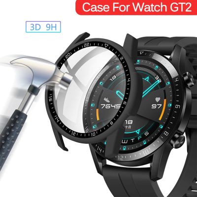 Protective Case for Huawei Watch GT 2 46mm/42mm Accessories Full Coverage Bumper Screen Tempered Protector gt2 46mm 42mm Cover Cases Cases