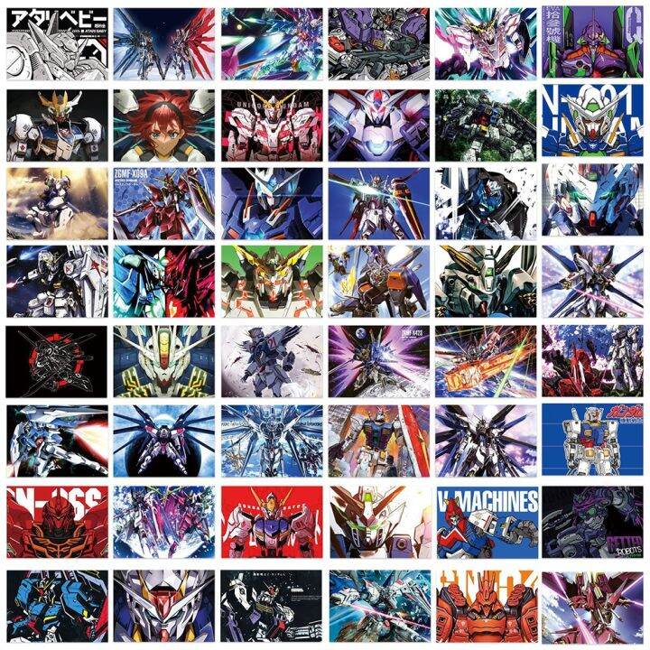 hotx-dt-10-30-50pcs-gundam-anime-cartoon-stickers-car-motorcycle-luggage-graffiti-sticker-kid