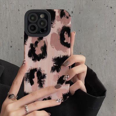 【CC】 Leopard Print iPhone 13 12 14 plus Fashion Shockproof Soft Silicone Cover