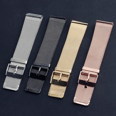 （A creative）4สี20มิลลิเมตรสแตนเลสตาข่ายเข็มขัด Watch Bands Rose G Old สีเงินสีดำสายนาฬิกาผู้หญิงผู้ชายสร้อยข้อมือนาฬิกาข้อมือวง