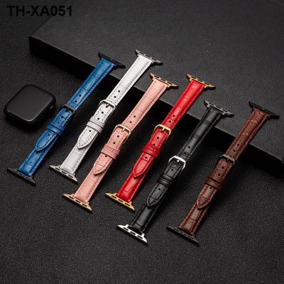 ✨ (Watch strap) Applicable to Leather Small Waist Slub Pattern iwatch7-1