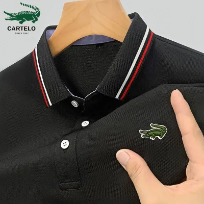 【CC】●  2023 summer new mens polo with lapel and pilling embroidery short sleeve casual business fashion slim fit