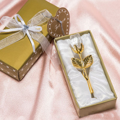 ของขวัญก้านแก้วแฟนดอกกุหลาบปลอมดอกไม้ของขวัญคริสตัลวาเลนไทน์