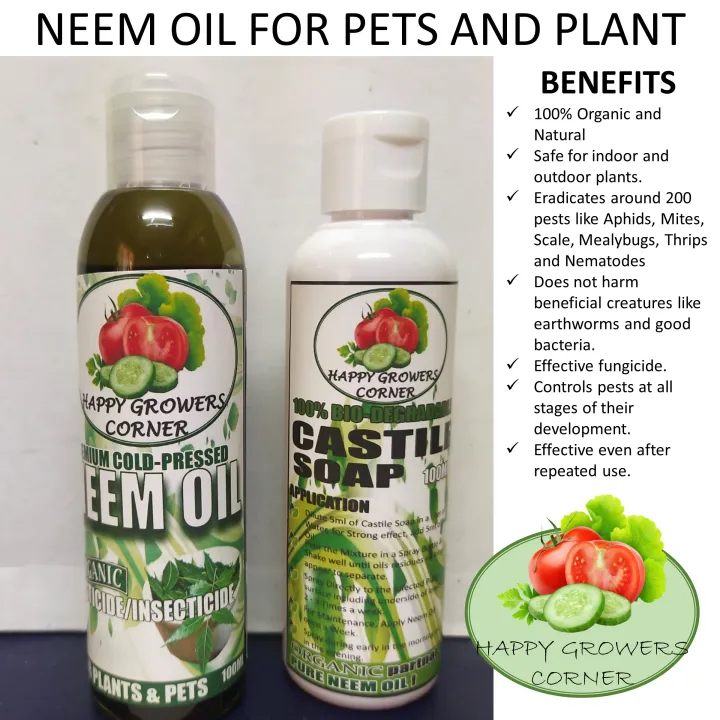 NEEM OIL PREMIUM COLD PRESSED PURE CONCENTRATE WITH CASTILE SOAP FOR