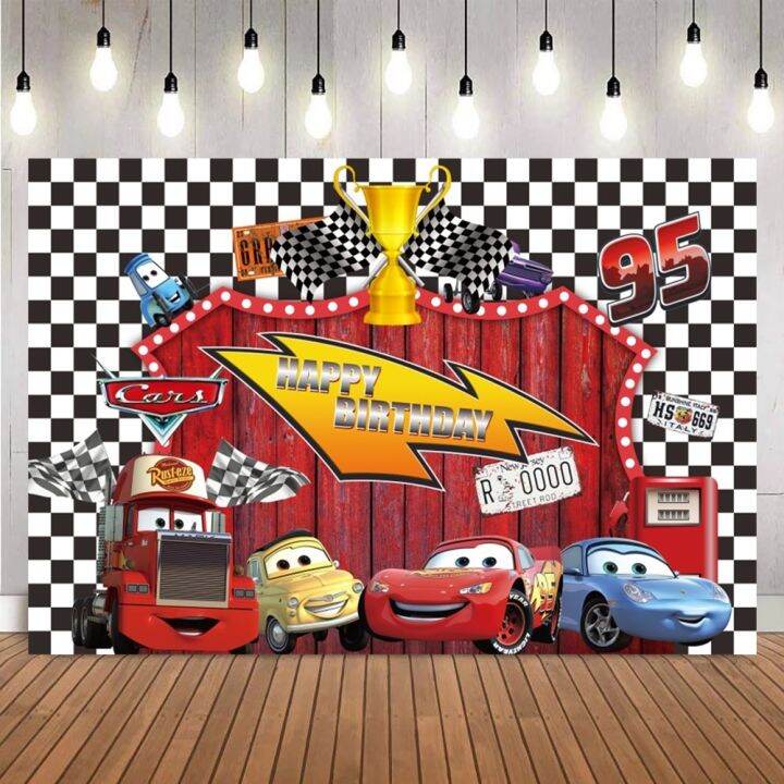 {Luck Party Decoration} 120x80cm Disney Cars Mcqueen Theme PLuck Party Decorationography Vinyl