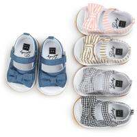 【hot】！ Baby Sandals 2023 New Knot Striped Anti-slip Soft Rubber Sole Newborns Crib Shoes