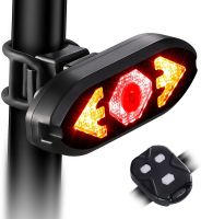 ◆ Bike Tail Light with Turn Signals Wireless Remote Control Bicycle Rear Light Back USB Rechargeable Warning Cycling Assessoires