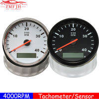 4krpm Speedometer Gauge ชั่วโมง85มม. Tach Gauge SENSOR REV Counter เบนซินดีเซล12V 24V LED สีแดง tacho SENSOR M16 M18