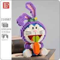 LP 210587 Animal Rabbit Doraemon Cat Robot Carrot Pet 3D Model DIY Mini Diamond Blocks Bricks Building Toy for Children no Box