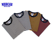 MBBCAR เสื้อยืดแขนสั้นสำหรับเด็กผู้ชาย,เสื้อยืดแขนสั้นสำหรับฤดูร้อนคอกลมมีลายเข้ารูปพอดีสีกากีหนาสีกรมท่า