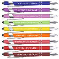 10Pcs Office Pens Funny Pens Demotivational Sarcastic Ballpoint Pens Macaron Touch Stylus Pens for Office  Black Pens