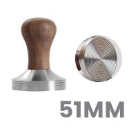 Coffee Tamper 304 Stainless Steel Wooden Handle Flat Pressure Press Hammer Barista Tools Coffee Powder Hammer