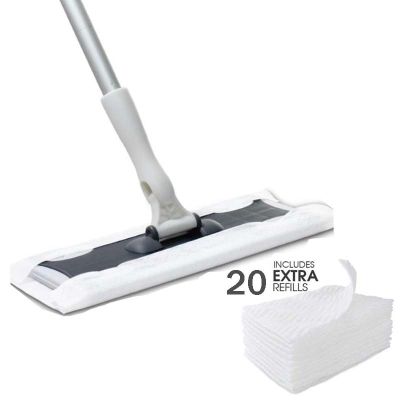 Professional Microfiber Flat Mop with 20 Reusable Fabric Pads for Hardwood  Laminate Floor Cleaning Sweeper Broom Clean Tools