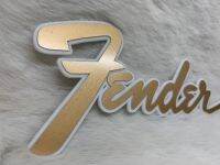 โลโก้ โลโก้ FeNdER.. fenderlogo ทองมาแชลขอบขาว งานแฮนด์เมด  หนา2mm