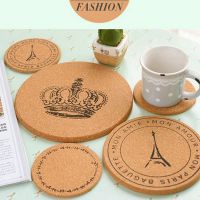 1Set Wooden Thick Cork Coasters for Drink 4 Inch Wooden Thick Drink Coasters Set for Plants Bar Glass Cup Table