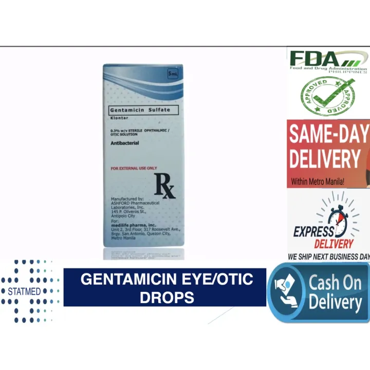 Gentamicin Sulfate Klontar Eye and Ear Drops 5mL FDA APPROVED For Pets