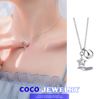 COCOJEWELRY สร้อยคอกระดิ่งดาวเพชร Y2k แวววาวของผู้หญิงฉบับภาษาเกาหลีแบบเรียบง่ายโซ่ไหปลาร้าสายสร้อยขนาดสั้น