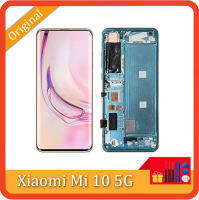 6.67 "ต้นฉบับสำหรับ Xiaomi Mi 10 5G อะไหล่ทดแทนประกอบกระจกกันรอยดิจิตอลจอแสดงผล LCD แบบสัมผัสหน้าจอสำหรับ Xiaomi Mi 10 Pro 5G