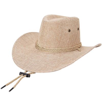 【CC】 2021 and Big Brim Men  39;s Hat Hemp Material Cowboy Frosted Beach Jazz Riding