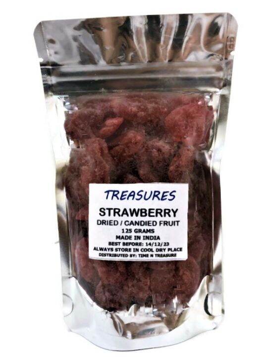 Treasures Strawberry Dried & Candied Sweet & Tangy Vegan 100