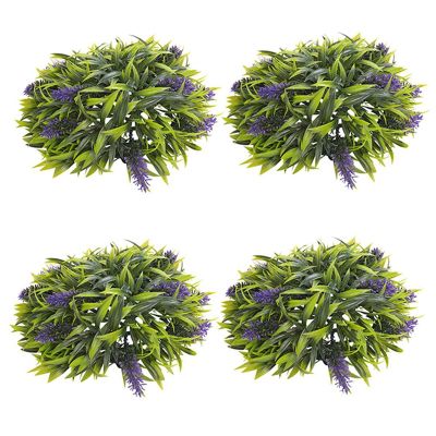 2X Hanging Topiary Ball Lavender Artificial Garden Flower Plant Decor Basket 25cm