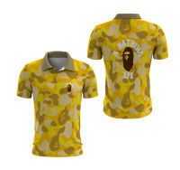 2023 [Albany] Kaos Polo Pria A BATHING APE BAPE FullPrint Kaos Kerah Pria Polo 3D printing Polo