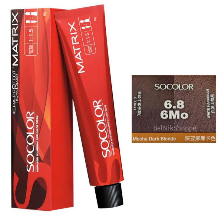 y[With Freebie] Matrix SOCOLOR Hair Color  6Mo Mocha Dark Brown (90g) |  Lazada PH