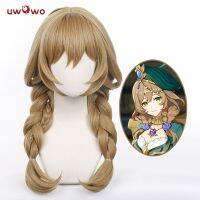 UWOWO-Genshin Impact Lisa วิกผมคอสเพลย์,Cabelo Castanho Comprido, Uniforme Sumeru, Resistente Ao Calor, Pele Nova, 65Cm