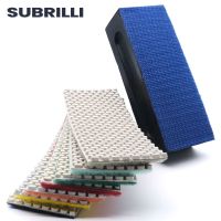 SUBRILLI Diamond Hand Polishing Pads Resin Bond Flexible For Concrete Glass Marble Stone Polishing Sheet With Rubber Backing Pad