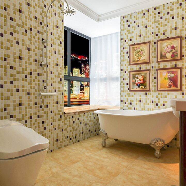 bathroom-toilet-stickers-waterproof-wallpapers-wall-stickers-floor-self-adhesive-kitchen-oil-proof-tile-vinyl-home-3d-wallpaper