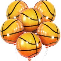 MA1MBB 6pcs 18 Inch Balloons Basketball Birthday Party Decorations Self-sealing Design Sports For Stadium Graduation Ceremony