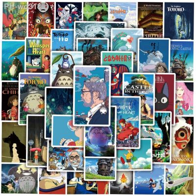 10/50pcs Cute Anime Ghibli Hayao Miyazaki Totoro Stickers Spirited Away Princess Mononoke Aesthetic Poster Sticker for Kids Gift