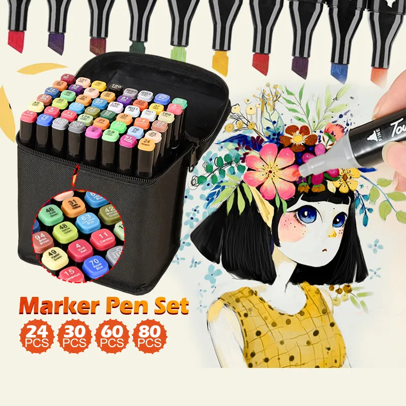 Touchbool Dual Tips Markers Set, Graphic Marker Pens, Permanent