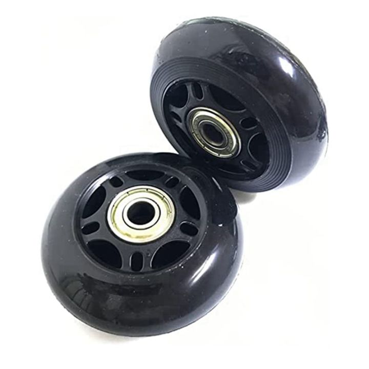 black-luggage-replacement-accessories-2-wheel-set-75mm-x-24mm-x-8mm-2-95inch-x-0-94inch-x-0-31inch-wheels-with-bearings-abec-608zz