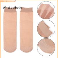 W-AESTHETIC KAOS Kaki Pendek Mata Kaki พื้นรองเท้าทำจากผ้ากำมะหยี่สำหรับผู้หญิงผ้าคอตตอนเนื้อบางเป็นพิเศษสำหรับนวดเท้า