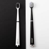 2pcs/set Soft Toothbrush For Adult Toothbrushes Couple Men Women Dental Brush Black White Non-slip Handle Ultra Fine Bristles