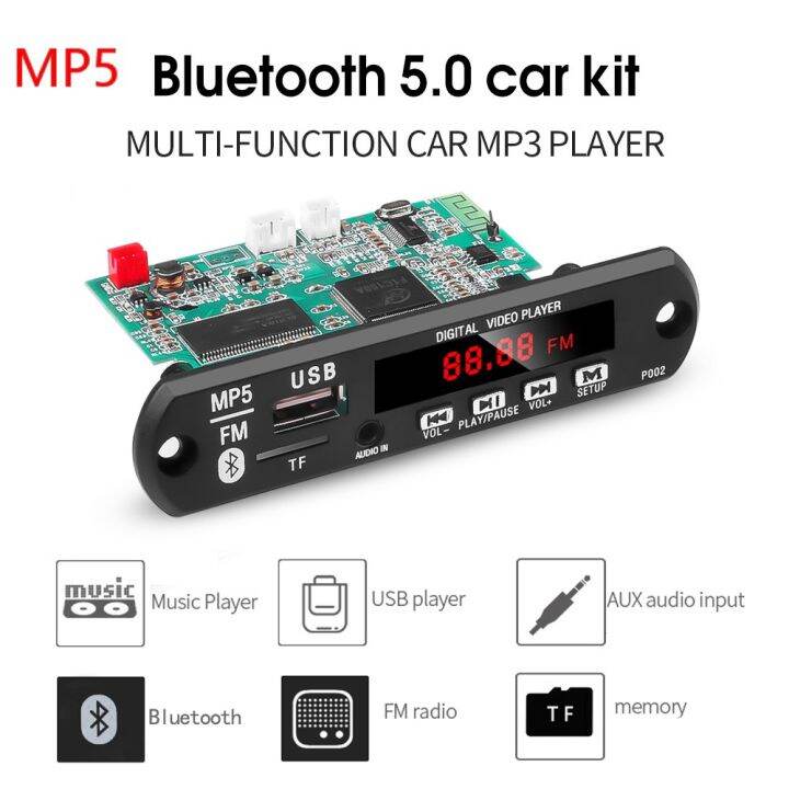 mp5-5v-to12v-support-videos-connected-decorder-board-bluetooth5-0-mp3-fm-sd-card-aux-with-remote