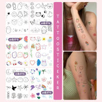 973 [พร้อมส่ง] TATTOO STICKER 1 ชุดได้ 6 แผ่น ลายมินิมอล สไตล์เกาหลี รุ่นนี้ไม่กันน้ำน้า แทททูสติ๊กเกอร์ แทททู