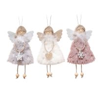 2022 Navidad Plush Sitting Angel Elk Pendant Xmas Tree Decor Santa Claus Hanging Ornaments Christmas Decorations for Home Decor