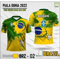 T SHIRT - (All sizes are in stock)   2023 Brazil World Cup Short Sleeve T SHIRT  (You can customize the name and pattern for free)  - TSHIRT