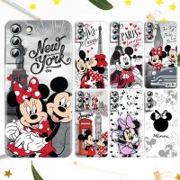 Disney Art Mickey Minnie Phone Case For Samsung Galaxy S23 S22 S21 S20 FE S10 E S9 Plus Ultra Pro Lite 5G Transparent Cover