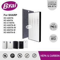 แผ่นกรองฝุ่น HEPA เครื่องฟอกอากาศ Sharp KC-A50TA-W, KC-850TA และ FZ-C100TA รุ่น FZ-C100HFE และกรองกลิ่น FZ-C100DFE