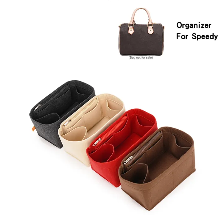 Plush Suede Insert Organizer For Speedy 25/30 Travel Inner Purse