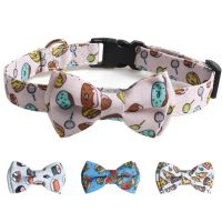 [Big Spade] Bowknot Pet Dog Collars HighSmall Medium DogsBowtie Adjustable Breakaway Pets Bulldog/pug/corgi Collar