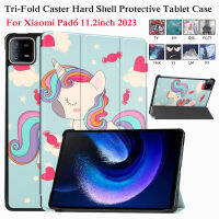 Casing Tablet สำหรับแผ่น Xiaomi 6 2023เคสขนาด11.2นิ้ว Casing Tablet สีสวยงามเคสเคสโทรศัพท์วาดลวดลายสำหรับแผ่น Xiaomi 6นิ้ว11.2เปลือกแข็งแบบพับสามทบ