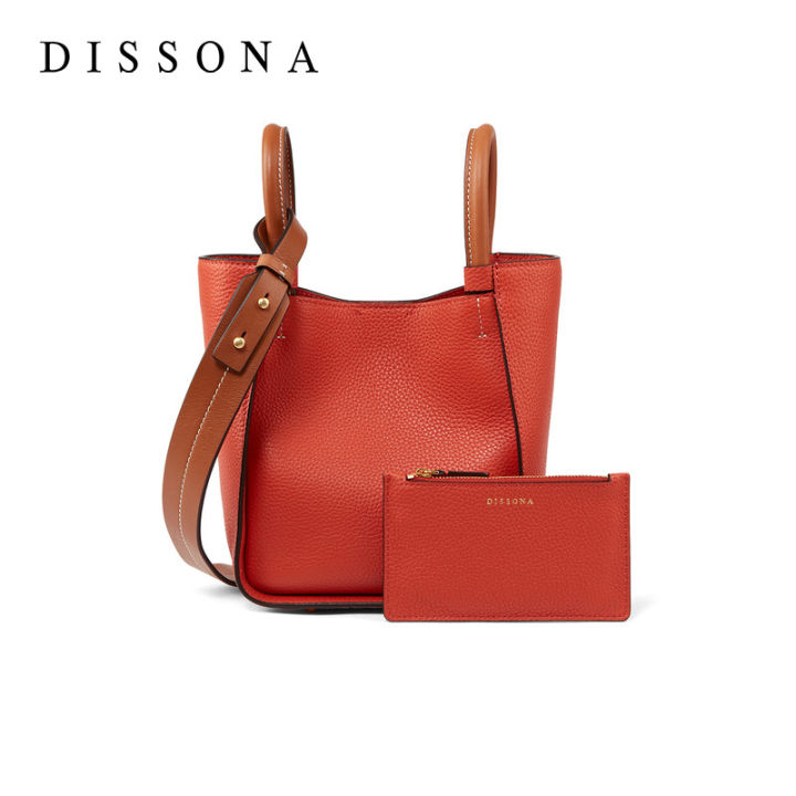 Dissona, Bags, Dissona Orange Cylinder Bucket Bag